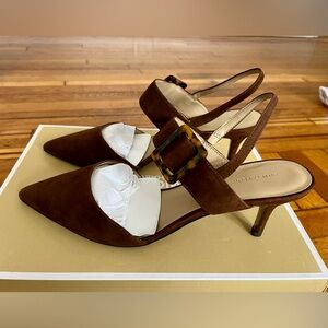 Ann Taylor Brown Faux Suede Shoes, Size 9M